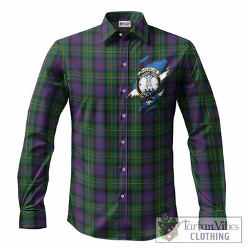 MacCallum (McCallum) Clan Crest In Me Tartan Long Sleeve Button Shirts Scotland Flag Style