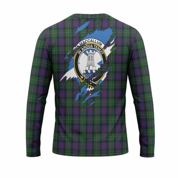 MacCallum (McCallum) Clan Crest In Me Tartan Long Sleeve T-Shirt Scotland Flag Style