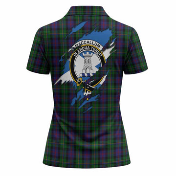 MacCallum (McCallum) Clan Crest In Me Tartan Women Polo Shirt Scotland Flag Style