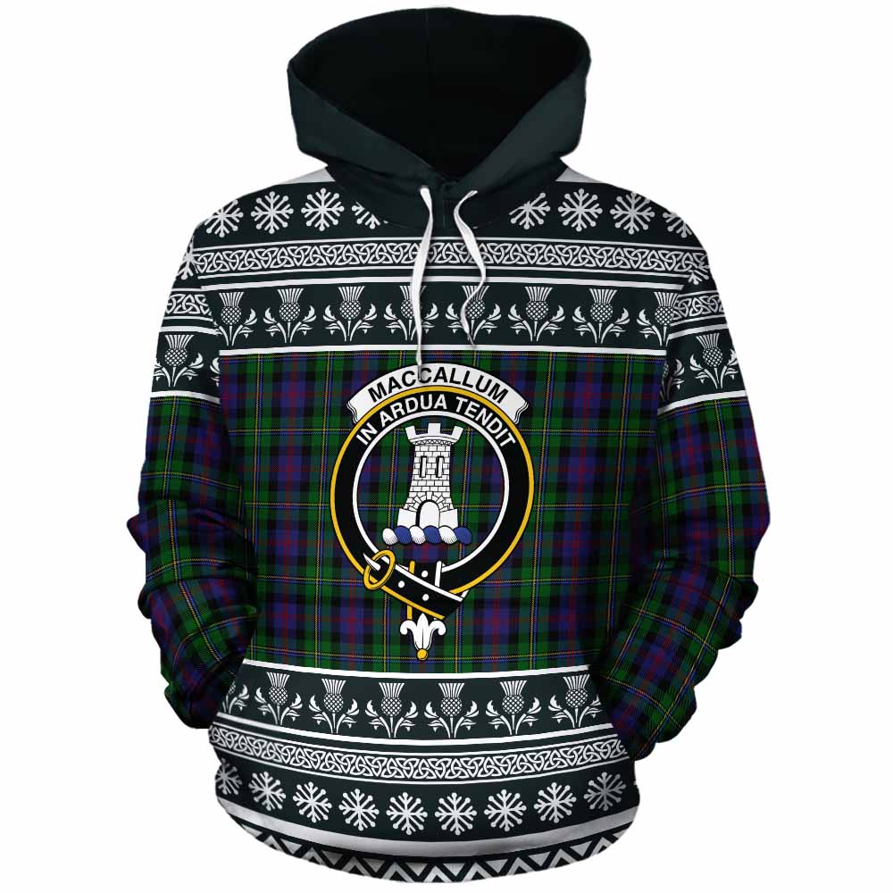 MacCallum (McCallum) Clan Tartan Christmas Cotton Hoodie with Family Crest - Tartan Vibes Clothing