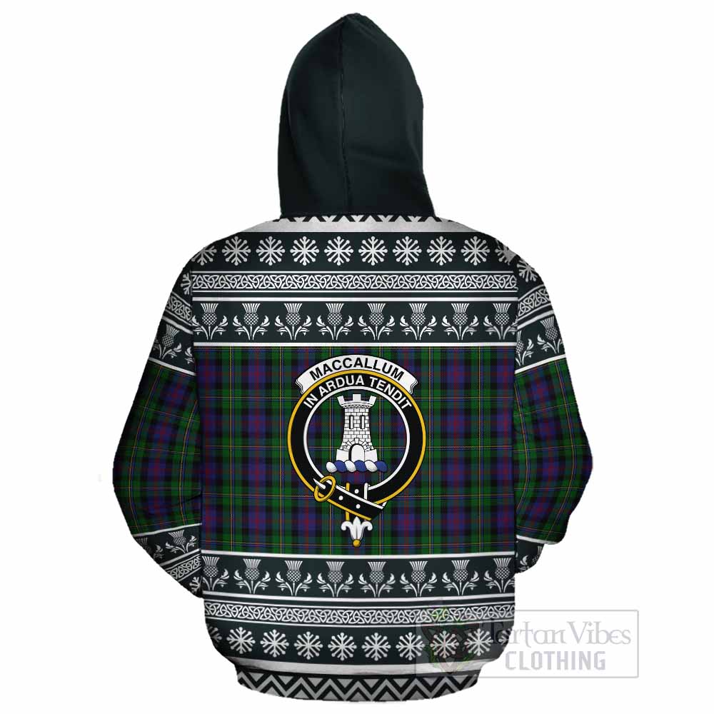 MacCallum (McCallum) Clan Tartan Christmas Cotton Hoodie with Family Crest - Tartan Vibes Clothing