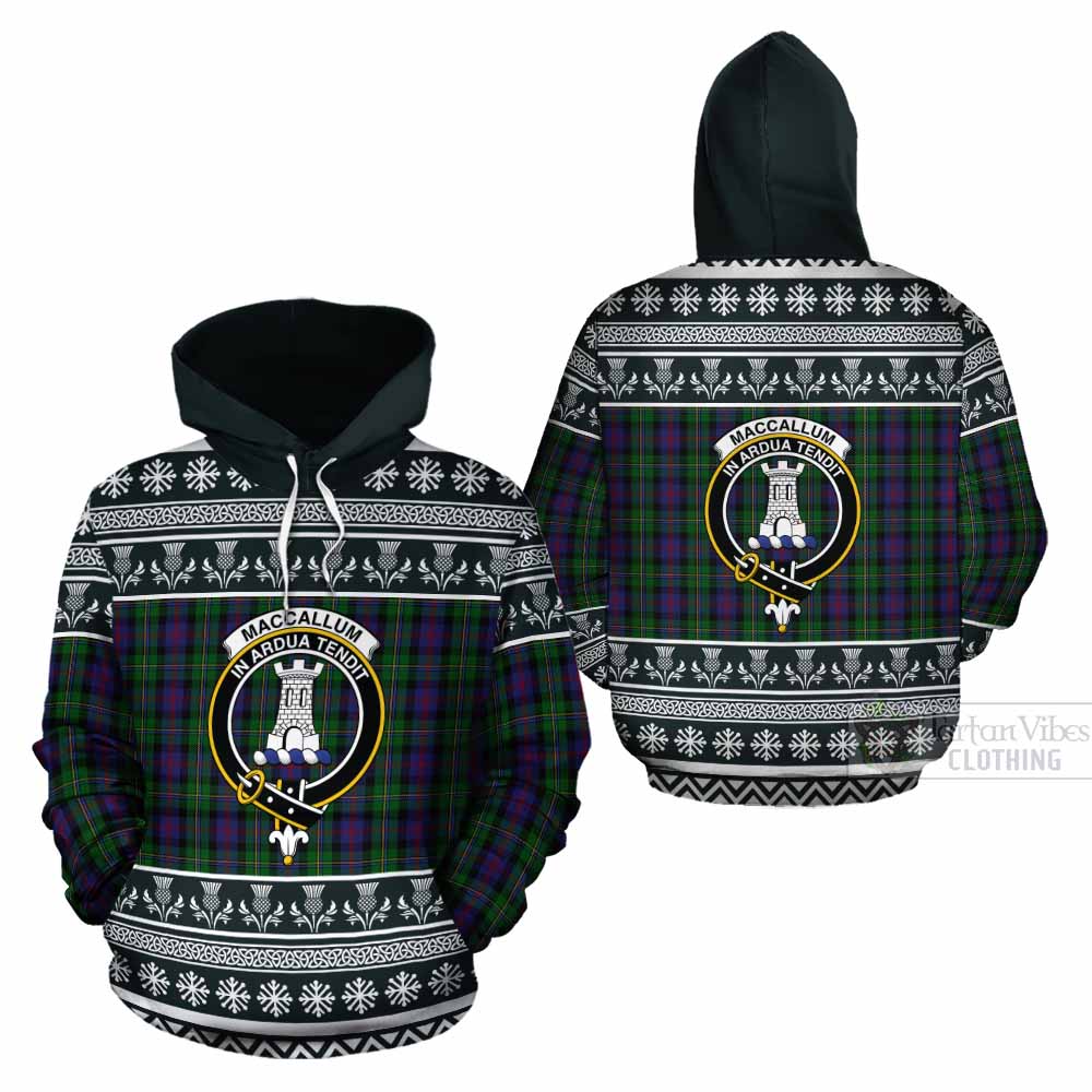 MacCallum (McCallum) Clan Tartan Christmas Cotton Hoodie with Family Crest - Tartan Vibes Clothing