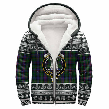 MacCallum (McCallum) Clan Tartan Christmas Fleece Hoodie with Family Crest