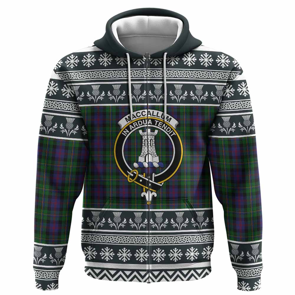 MacCallum (McCallum) Clan Tartan Christmas Hoodie with Family Crest - Tartan Vibes Clothing