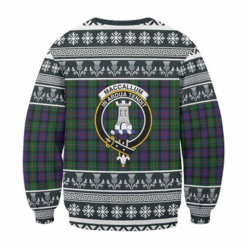 MacCallum (McCallum) Clan Tartan Christmas Sweatshirt with Family Crest