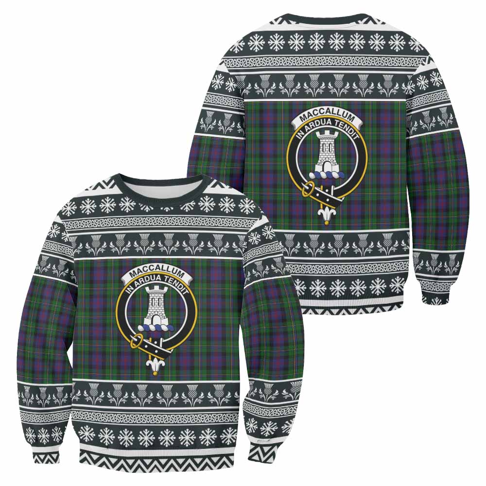 MacCallum (McCallum) Clan Tartan Christmas Sweatshirt with Family Crest - Tartan Vibes Clothing