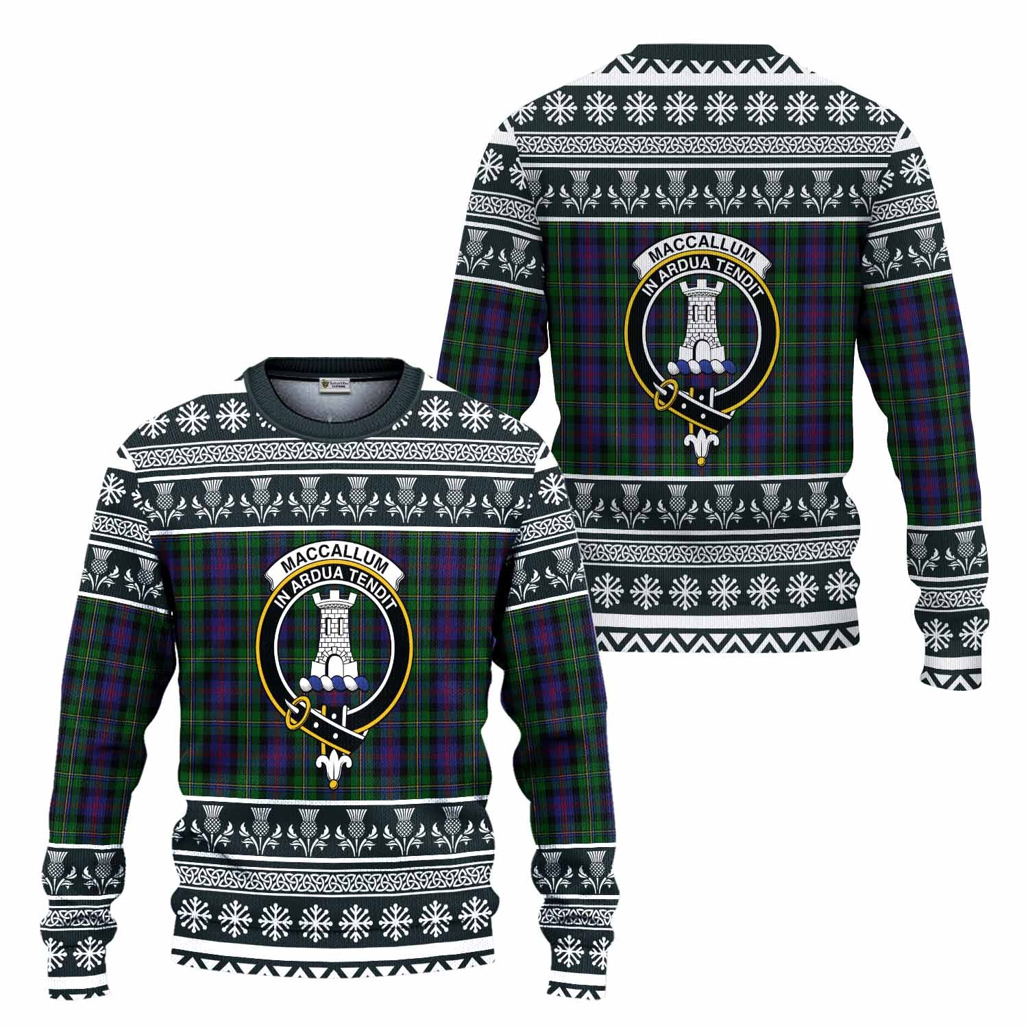 MacCallum (McCallum) Clan Tartan Christmas Ugly Sweater with Family Crest - Tartan Vibes Clothing