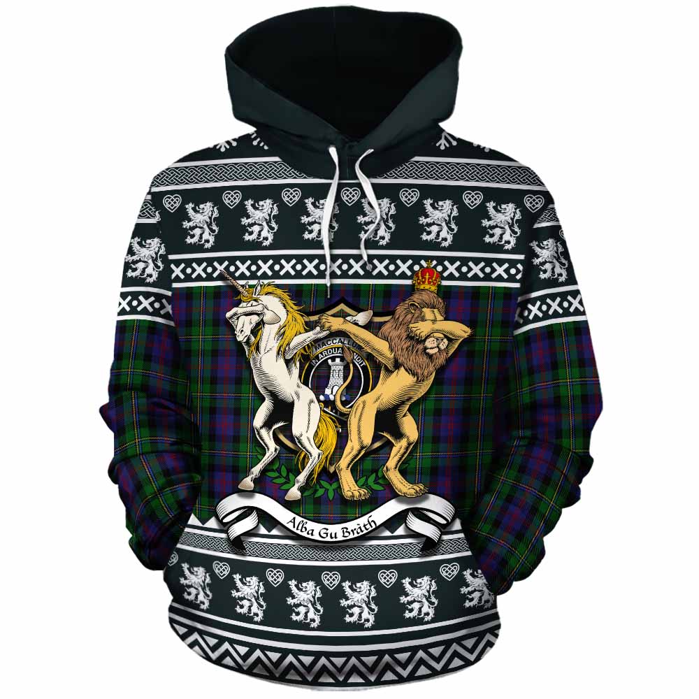 MacCallum (McCallum) Clan Tartan Crest Christmas Cotton Hoodie Coat of Arms Funny Style - Tartan Vibes Clothing
