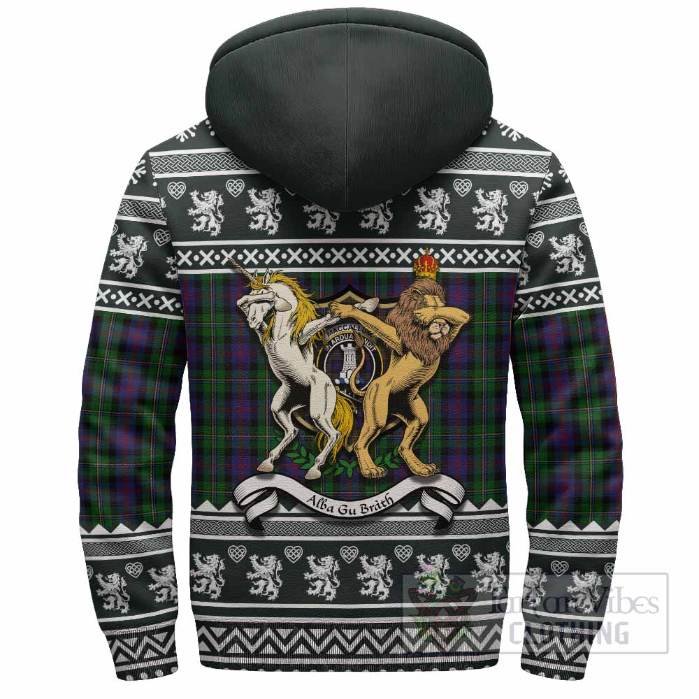 MacCallum (McCallum) Clan Tartan Crest Christmas Fleece Hoodie Coat of Arms Funny Style - Tartan Vibes Clothing