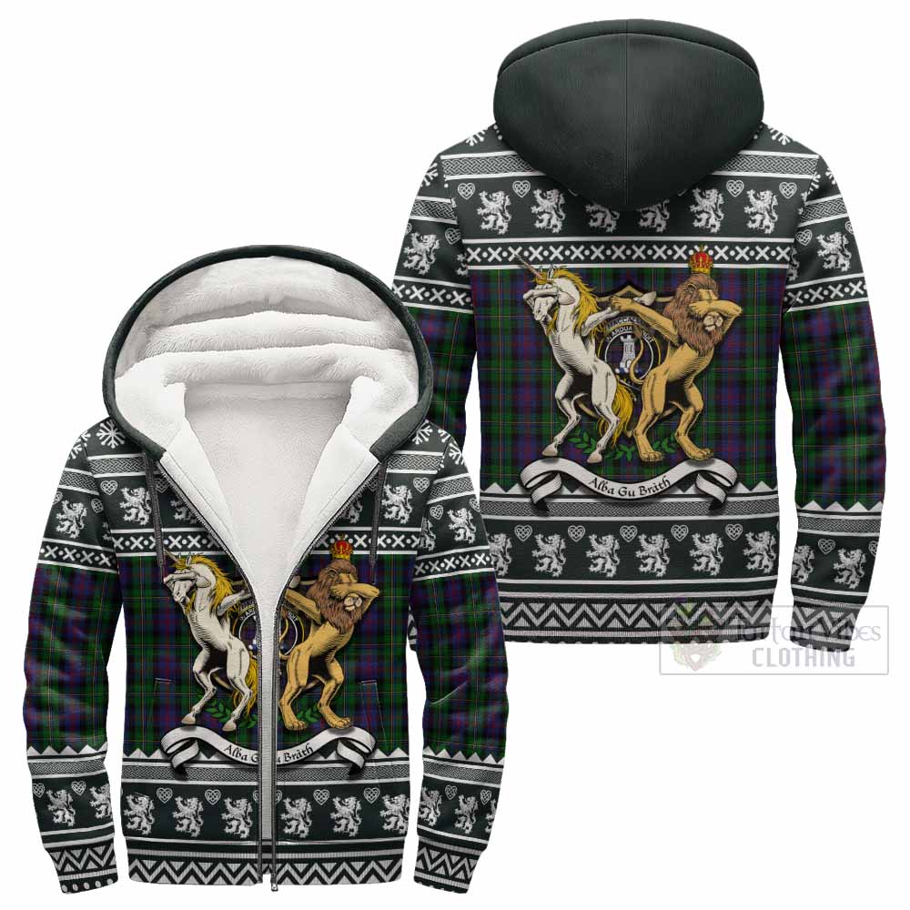 MacCallum (McCallum) Clan Tartan Crest Christmas Fleece Hoodie Coat of Arms Funny Style - Tartan Vibes Clothing