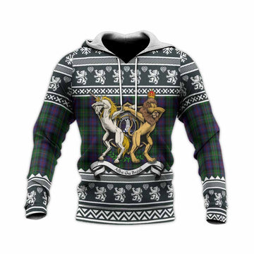 MacCallum (McCallum) Clan Tartan Crest Christmas Knitted Hoodie Coat of Arms Funny Style
