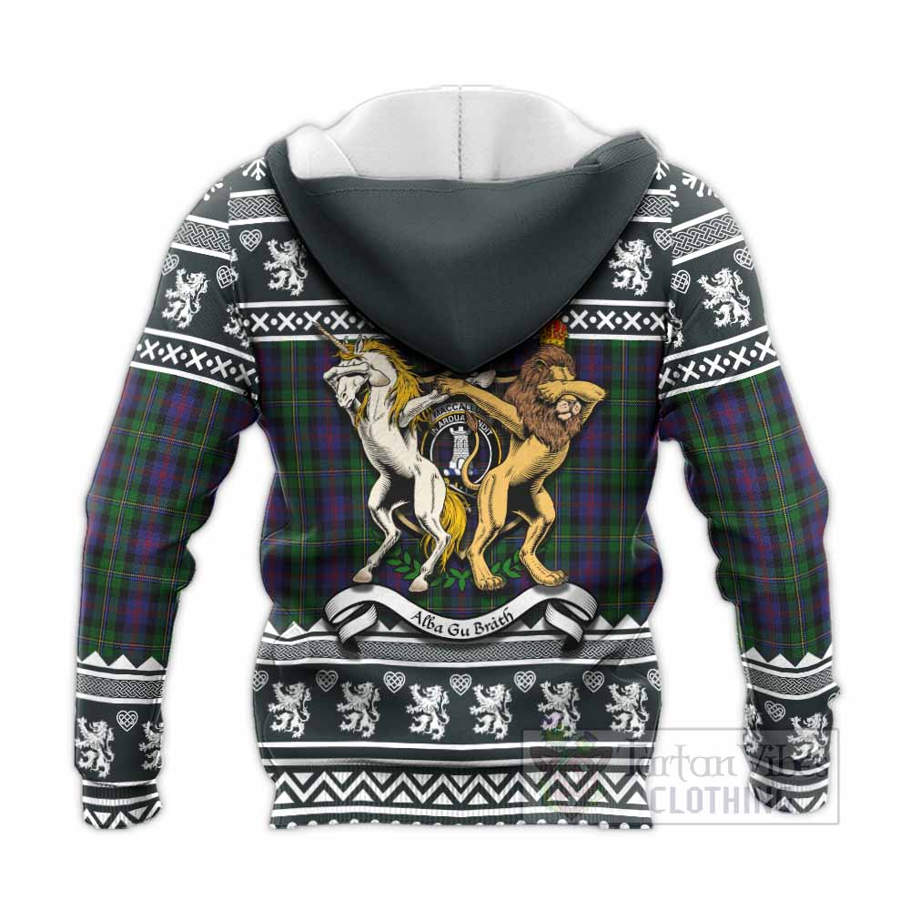 MacCallum (McCallum) Clan Tartan Crest Christmas Knitted Hoodie Coat of Arms Funny Style - Tartan Vibes Clothing