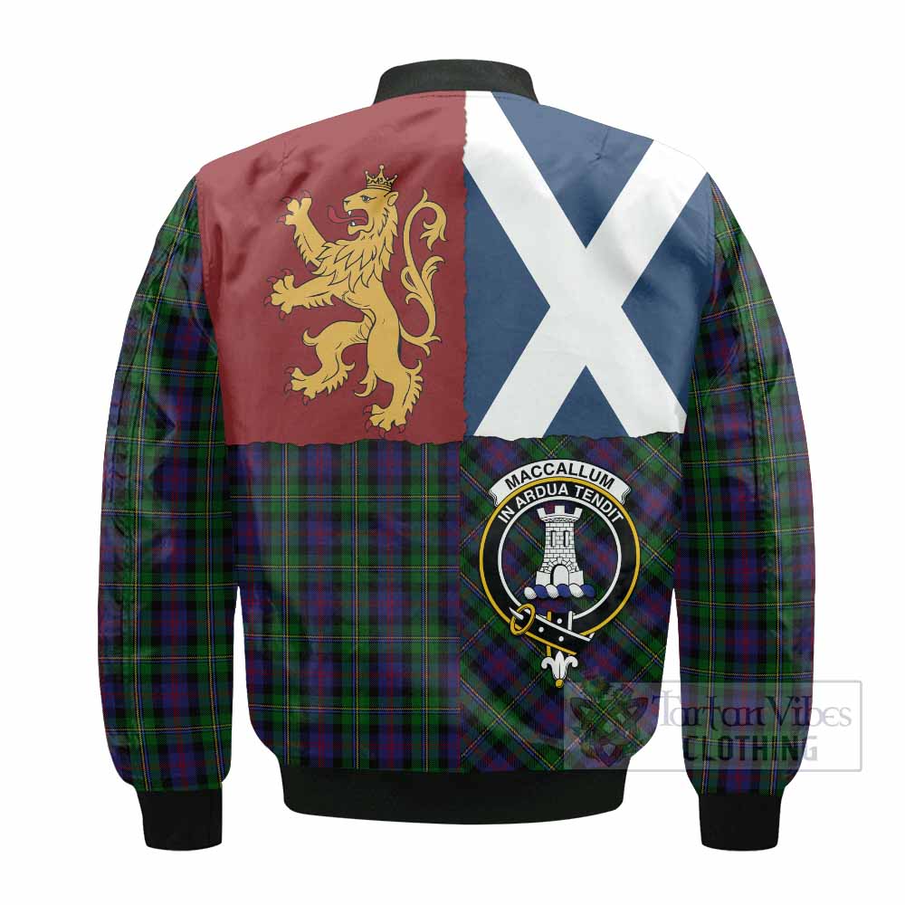 MacCallum (McCallum) Crest Tartan Bomber Jacket with Lion Rampant Saltire Style