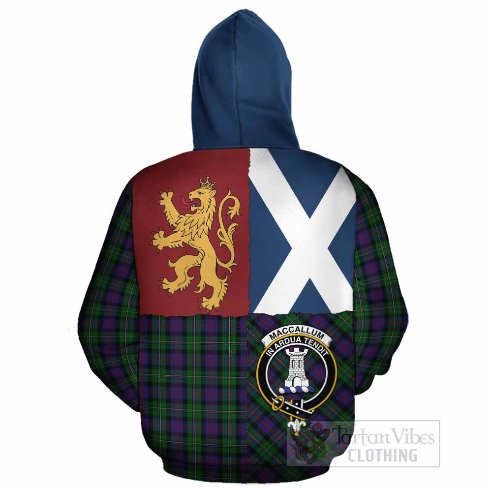 MacCallum (McCallum) Crest Tartan Cotton Hoodie with Lion Rampant Saltire Style - Tartan Vibes Clothing