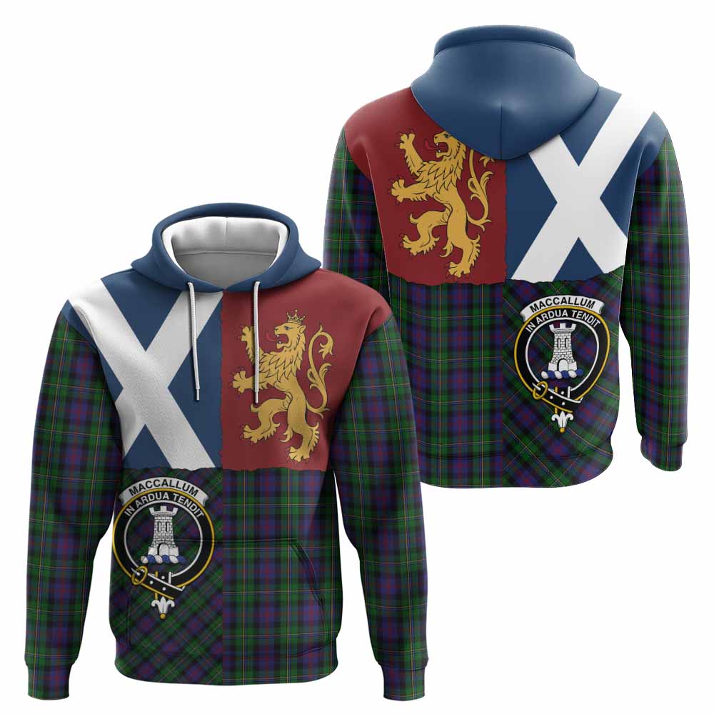 MacCallum (McCallum) Crest Tartan Hoodie with Lion Rampant Saltire Style
