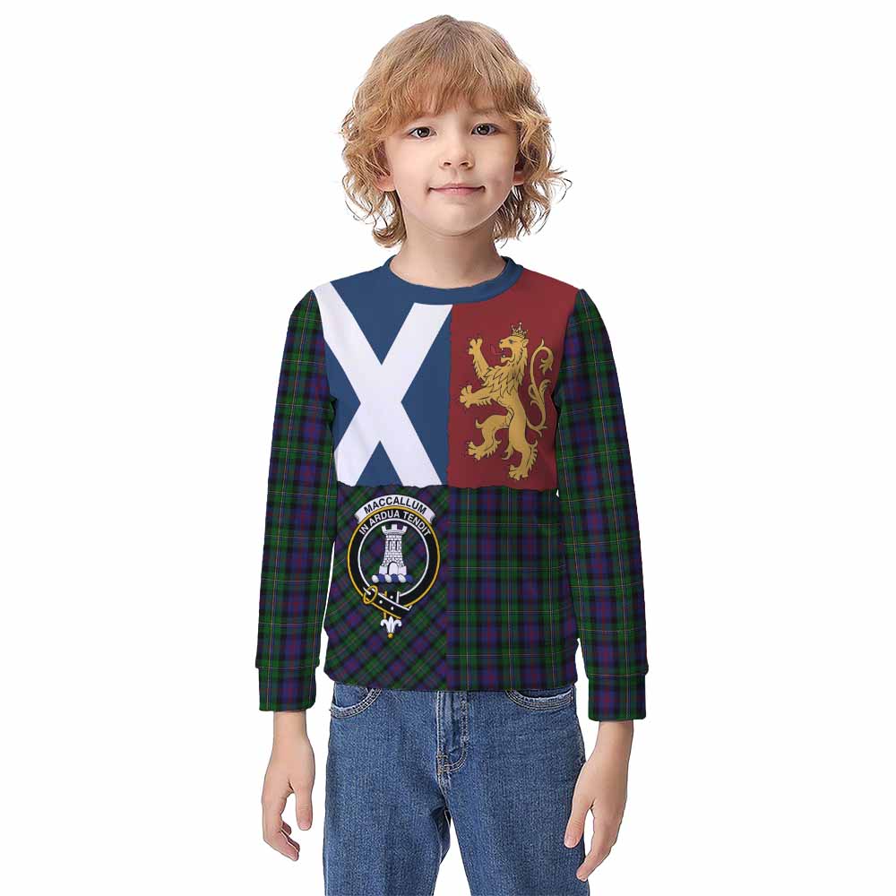 MacCallum (McCallum) Crest Tartan Kid Knitted Sweatshirt with Lion Rampant Saltire Style - Tartan Vibes Clothing