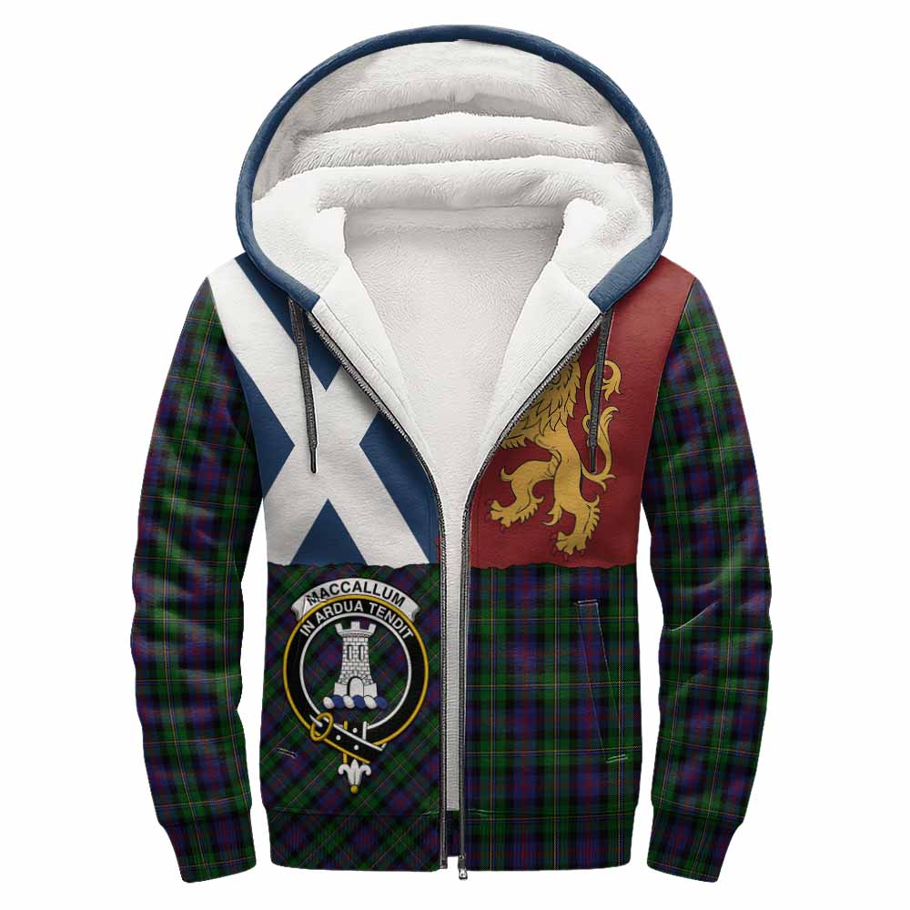MacCallum (McCallum) Crest Tartan Sherpa Hoodie with Lion Rampant Saltire Style