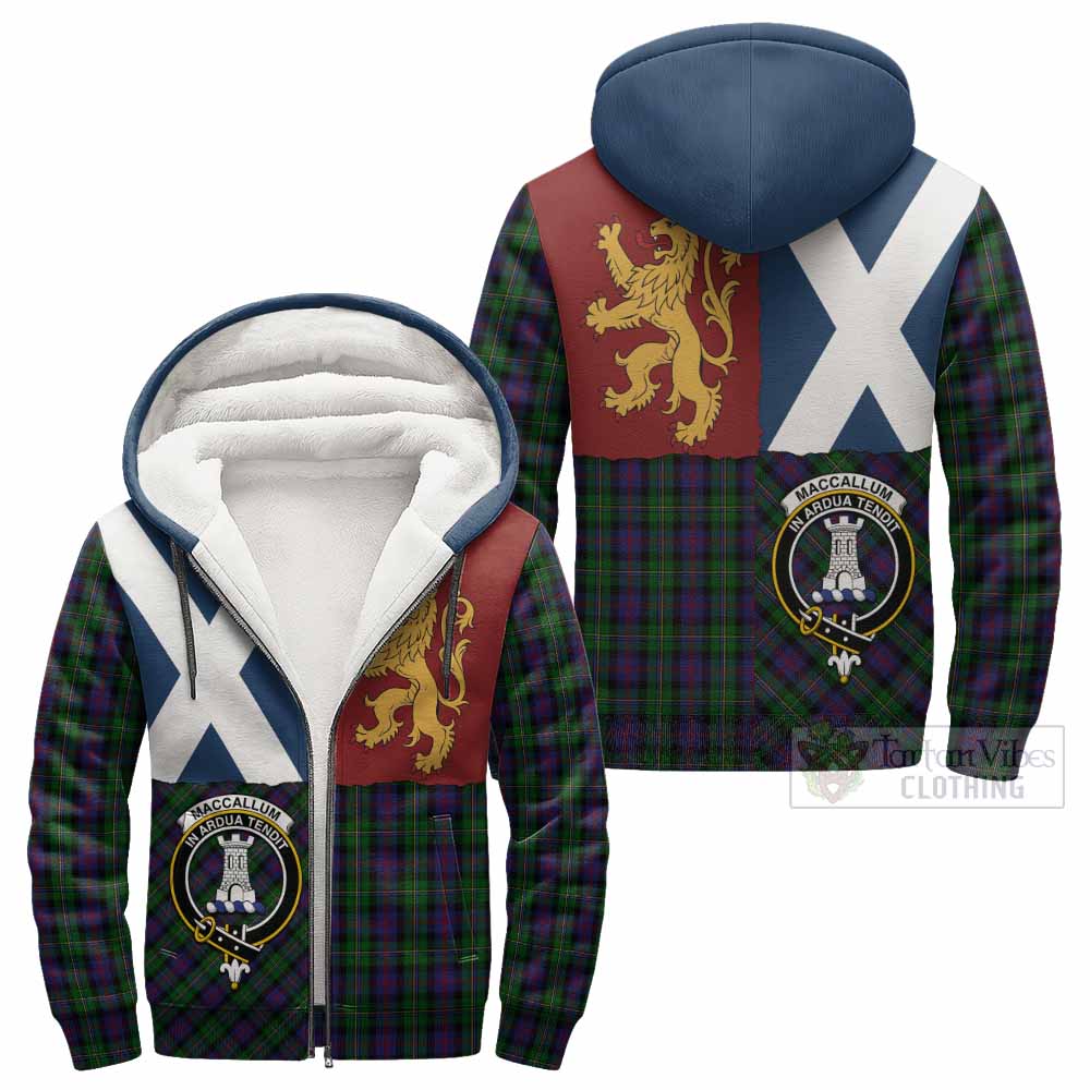 MacCallum (McCallum) Crest Tartan Sherpa Hoodie with Lion Rampant Saltire Style