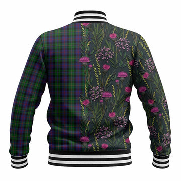 MacCallum (McCallum) Family Crest Tartan Baseball Jacket Scottish Thistle Flower Pattern Half Style