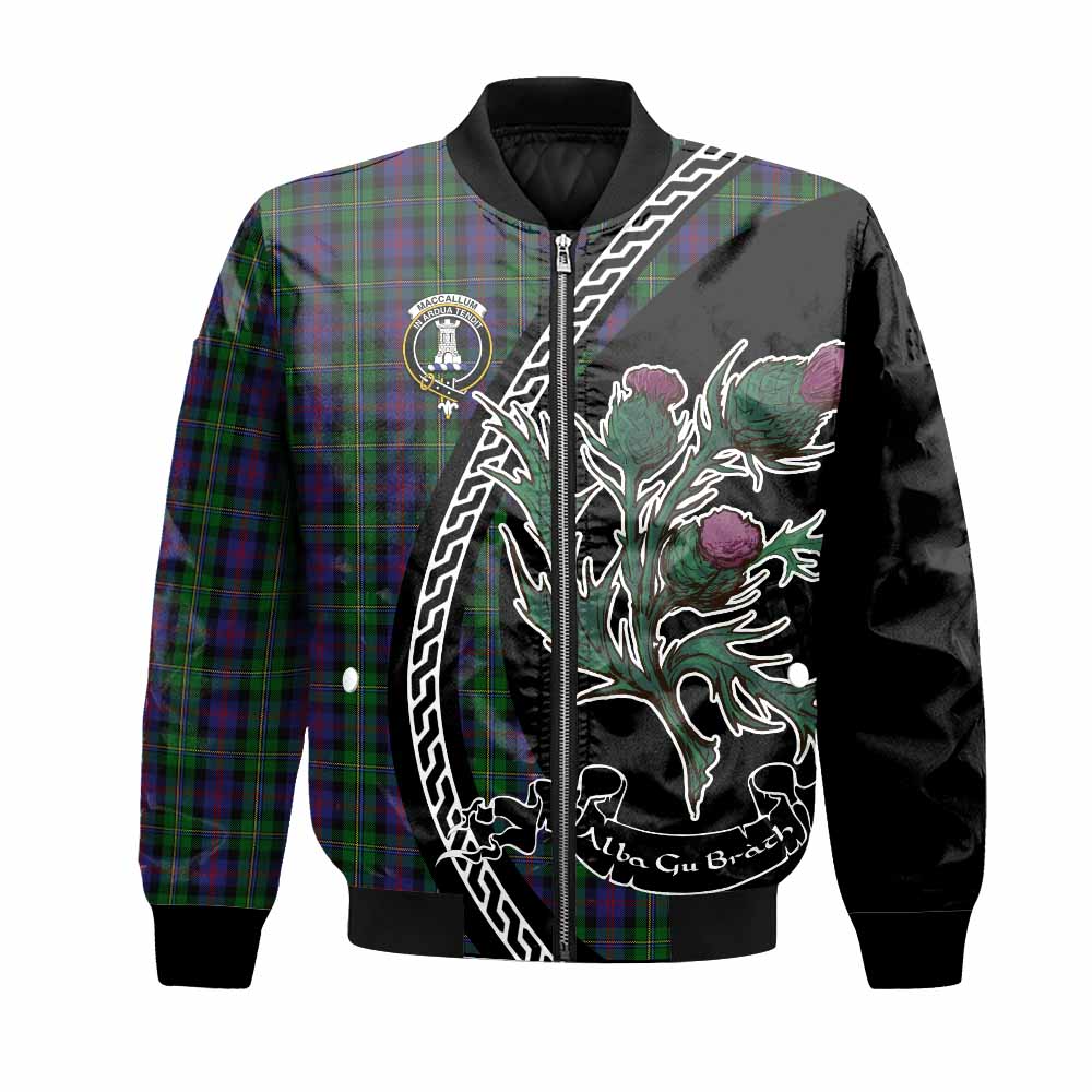 MacCallum (McCallum) Family Crest Tartan Bomber Jacket Alba Thistle Inspired - Tartan Vibes Clothing