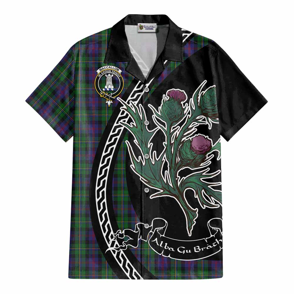 MacCallum (McCallum) Family Crest Tartan Cotton Hawaiian Shirt Alba Thistle Inspired - Tartan Vibes Clothing