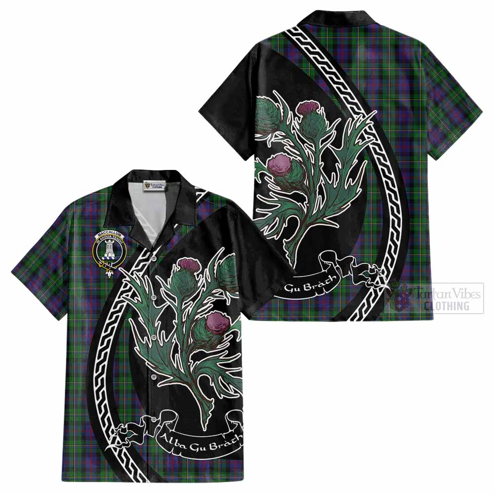 MacCallum (McCallum) Family Crest Tartan Cotton Hawaiian Shirt Alba Thistle Inspired - Tartan Vibes Clothing