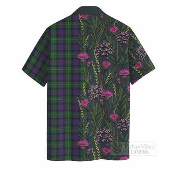MacCallum (McCallum) Family Crest Tartan Hawaiian Shirt Scottish Thistle Flower Pattern Half Style