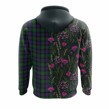 MacCallum (McCallum) Family Crest Tartan Hoodie Scottish Thistle Flower Pattern Half Style - Tartan Vibes Clothing