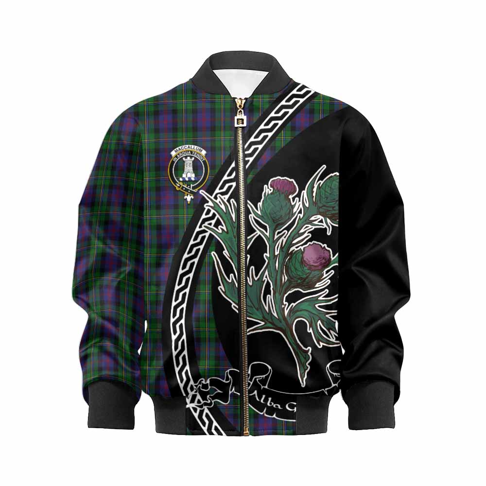 MacCallum (McCallum) Family Crest Tartan Kid Bomber Jacket Alba Thistle Inspired - Tartan Vibes Clothing