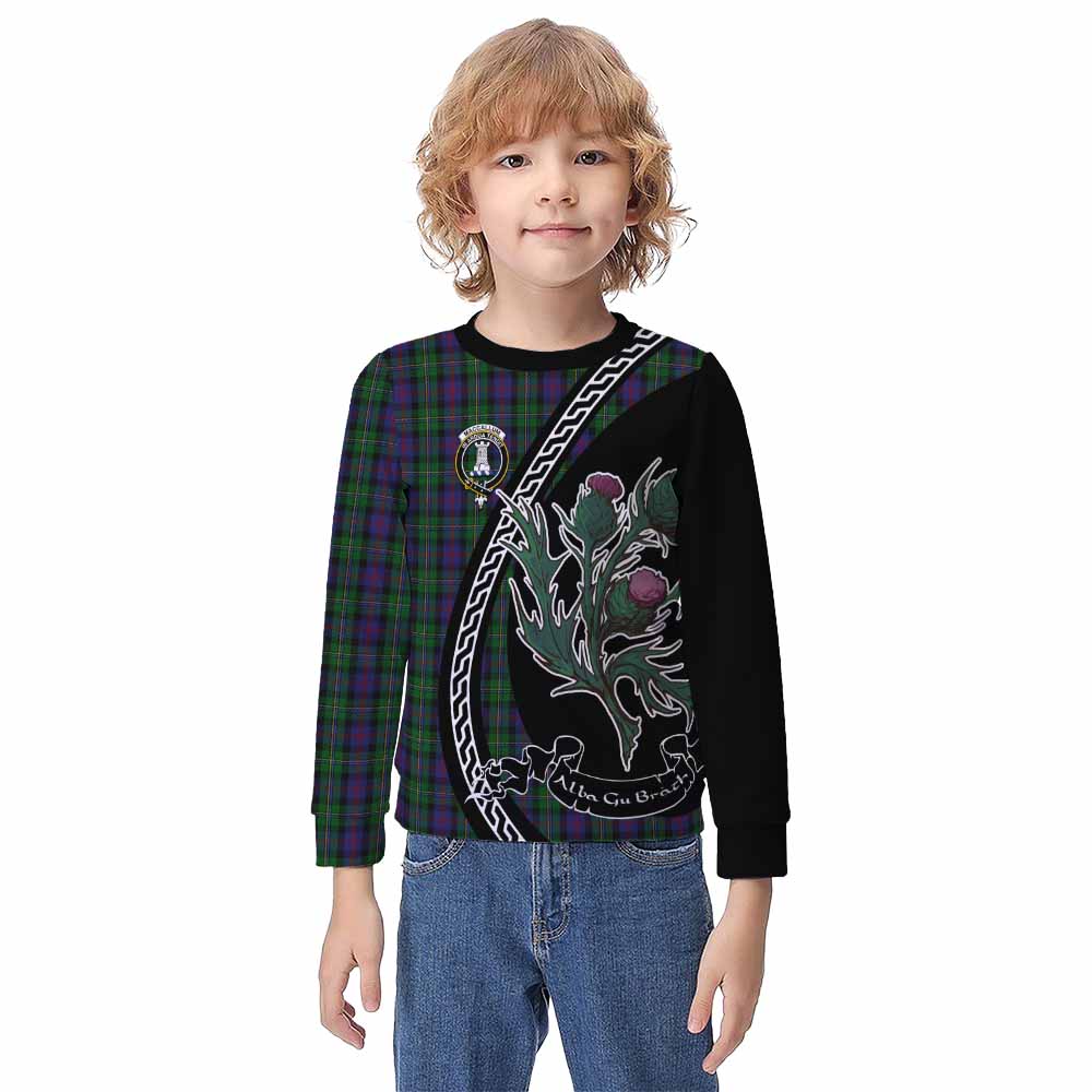 MacCallum (McCallum) Family Crest Tartan Kid Knitted Sweatshirt Alba Thistle Inspired - Tartan Vibes Clothing