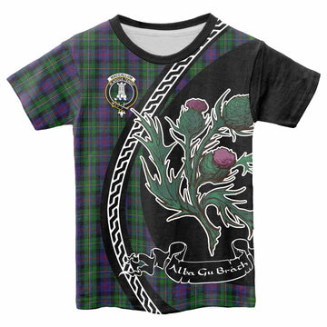 MacCallum (McCallum) Family Crest Tartan Kid T-shirt Alba Thistle Inspired