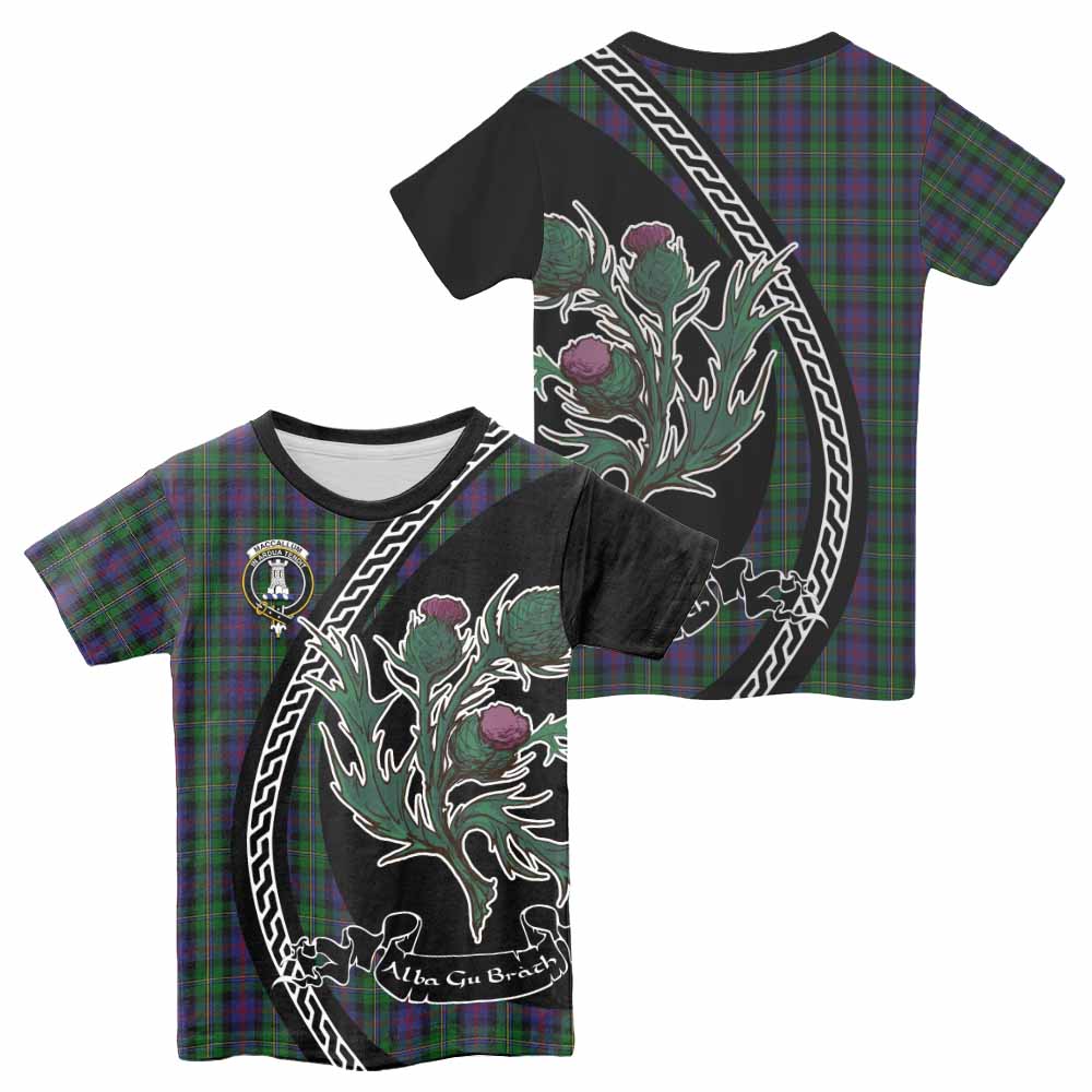 MacCallum (McCallum) Family Crest Tartan Kid T-shirt Alba Thistle Inspired - Tartan Vibes Clothing