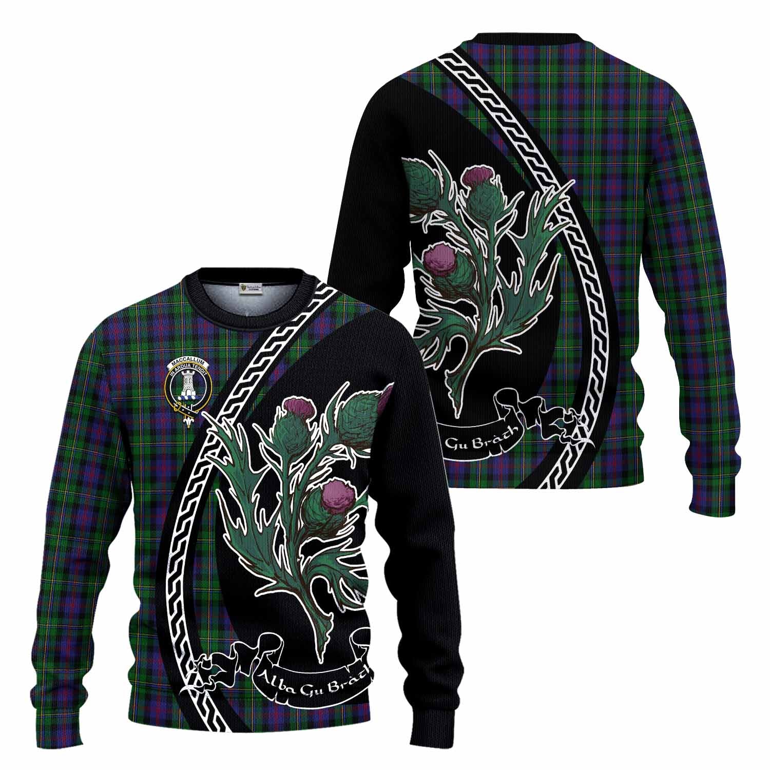 MacCallum (McCallum) Family Crest Tartan Knitted Sweater Alba Thistle Inspired - Tartan Vibes Clothing
