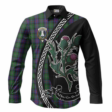 MacCallum (McCallum) Family Crest Tartan Long Sleeve Button Shirts Alba Thistle Inspired