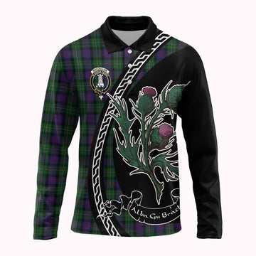 MacCallum (McCallum) Family Crest Tartan Long Sleeve Polo Shirt Alba Thistle Inspired