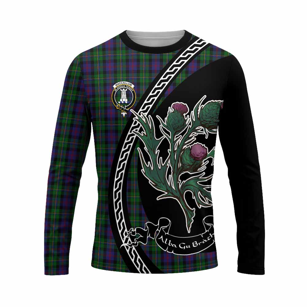 MacCallum (McCallum) Family Crest Tartan Long Sleeve T-Shirt Alba Thistle Inspired - Tartan Vibes Clothing