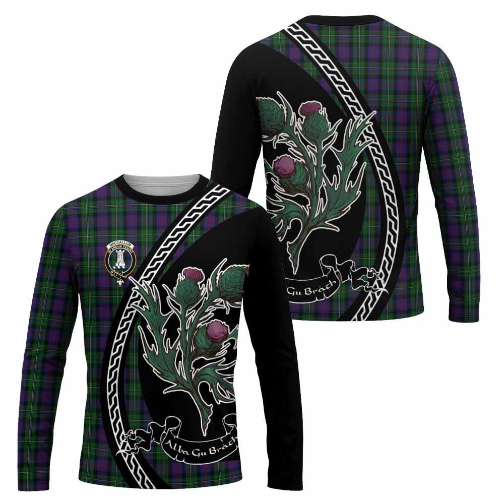 MacCallum (McCallum) Family Crest Tartan Long Sleeve T-Shirt Alba Thistle Inspired - Tartan Vibes Clothing