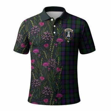 MacCallum (McCallum) Family Crest Tartan Polo Shirt Scottish Thistle Flower Pattern Half Style