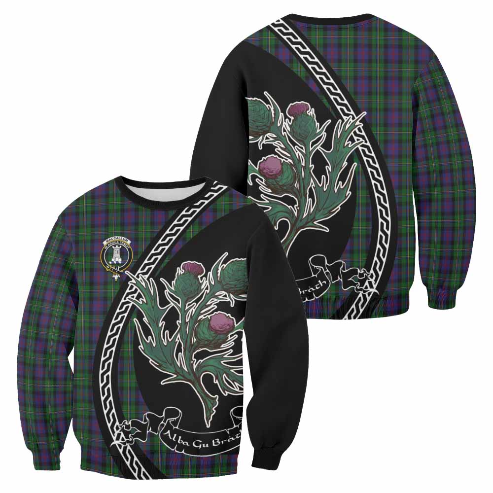 MacCallum (McCallum) Family Crest Tartan Sweatshirt Alba Thistle Inspired - Tartan Vibes Clothing