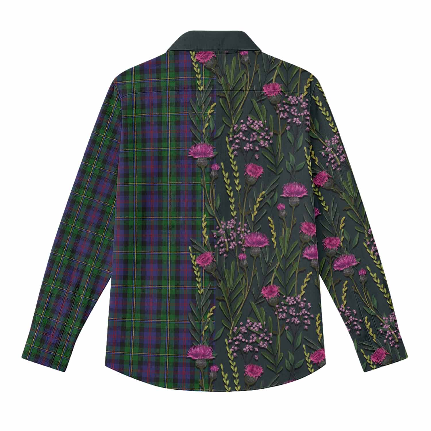 MacCallum (McCallum) Family Crest Tartan Women Casual Shirt Scottish Thistle Flower Pattern Half Style - Tartan Vibes Clothing