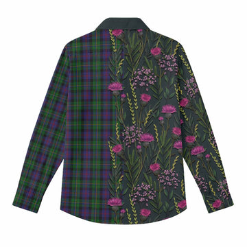 MacCallum (McCallum) Family Crest Tartan Women Casual Shirt Scottish Thistle Flower Pattern Half Style - Tartan Vibes Clothing