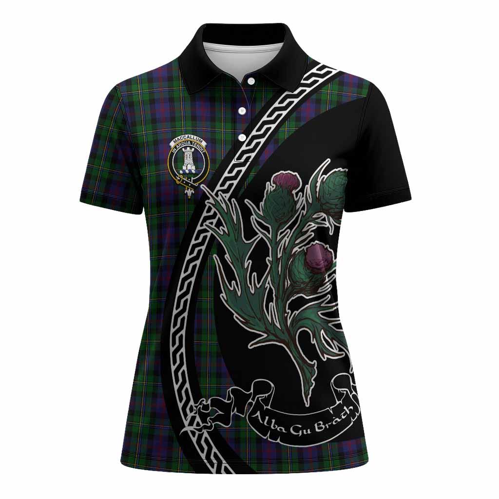 MacCallum (McCallum) Family Crest Tartan Women Polo Shirt Alba Thistle Inspired - Tartan Vibes Clothing
