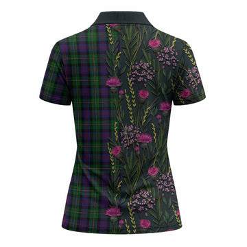 MacCallum (McCallum) Family Crest Tartan Women Polo Shirt Scottish Thistle Flower Pattern Half Style - Tartan Vibes Clothing