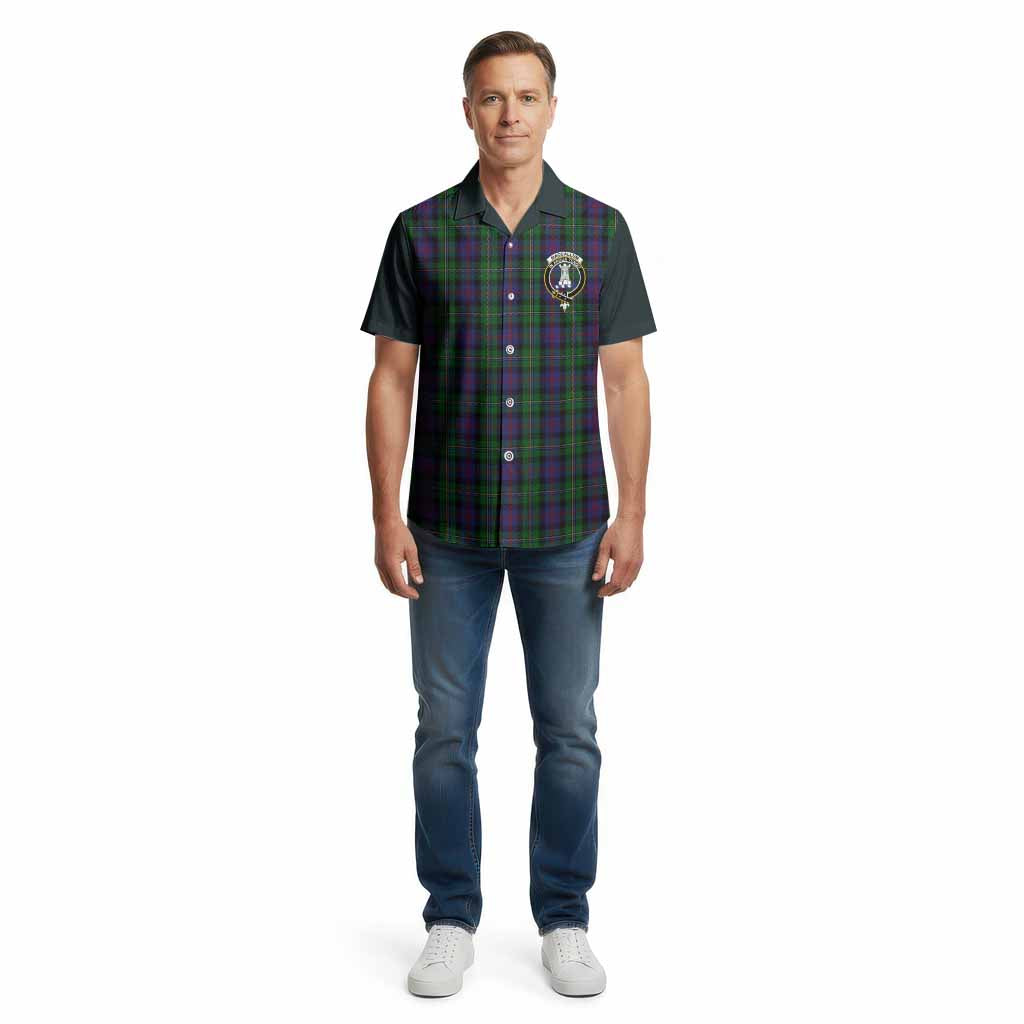 MacCallum (McCallum) Tartan Accent Cotton Hawaiian Shirt with Family Crest