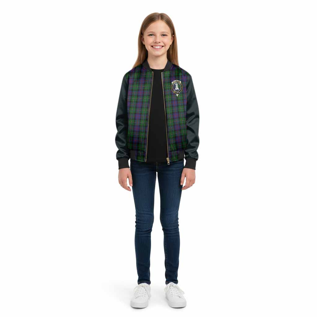 MacCallum (McCallum) Tartan Accent Kid Bomber Jacket with Family Crest