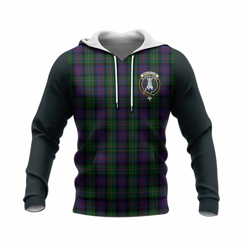 MacCallum (McCallum) Tartan Accent Knitted Hoodie with Family Crest