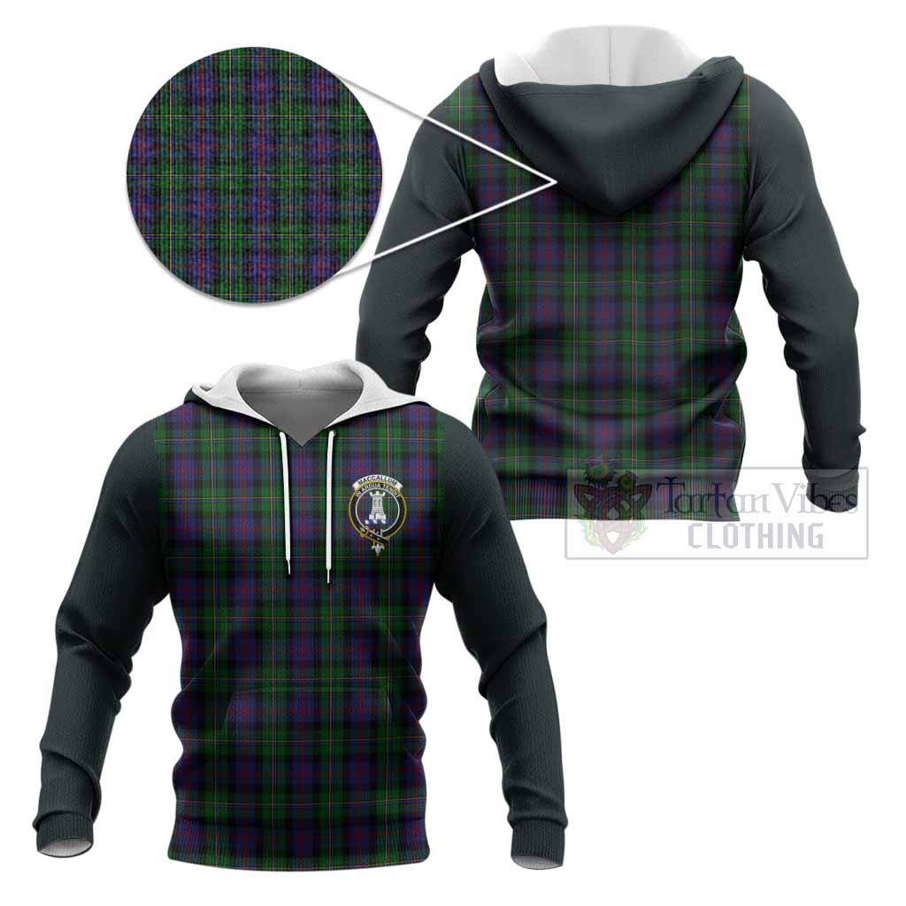 MacCallum (McCallum) Tartan Accent Knitted Hoodie with Family Crest