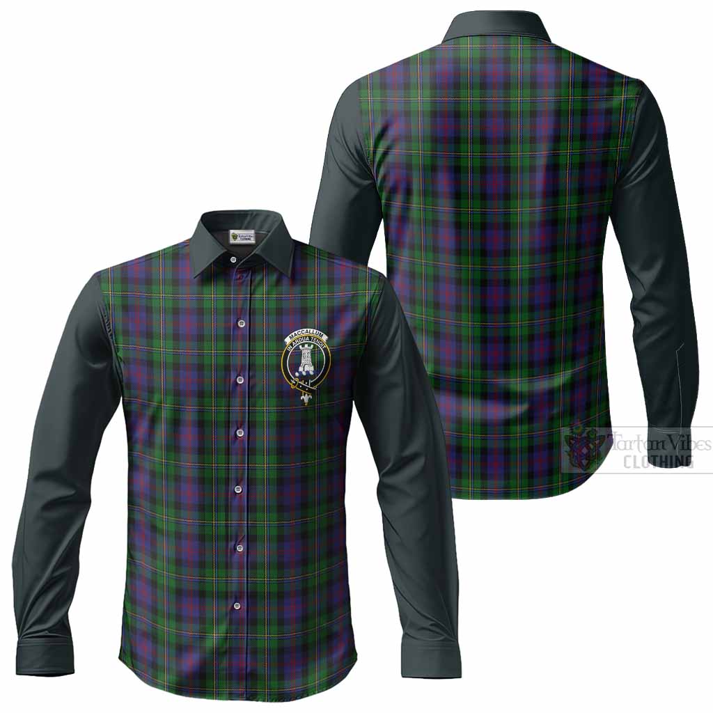 MacCallum (McCallum) Tartan Accent Long Sleeve Button Shirts with Family Crest