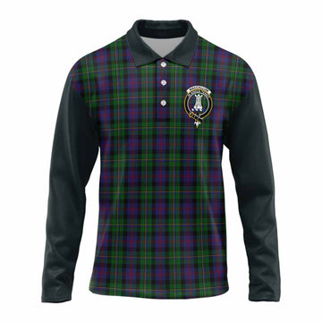 MacCallum (McCallum) Tartan Accent Long Sleeve Polo Shirt with Family Crest