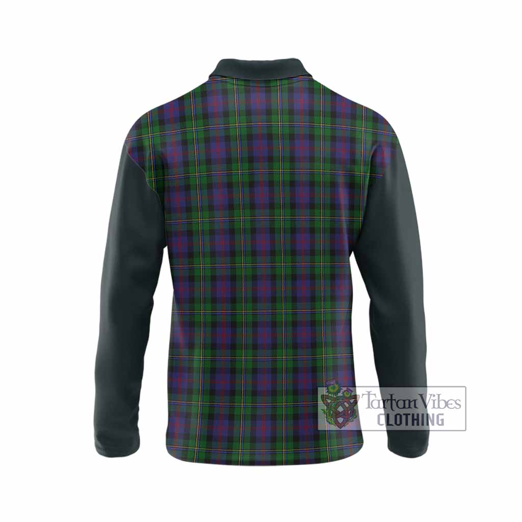 MacCallum (McCallum) Tartan Accent Long Sleeve Polo Shirt with Family Crest